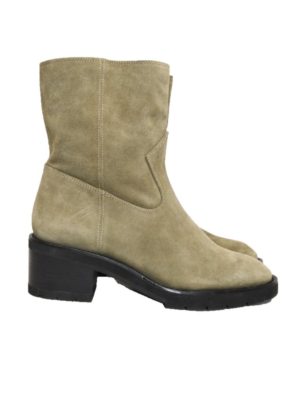 $700 STUART WEITZMAN Boulevard Suede Ankle Boot CHUNKY PLATFORM SAGE 8 B (PD21)